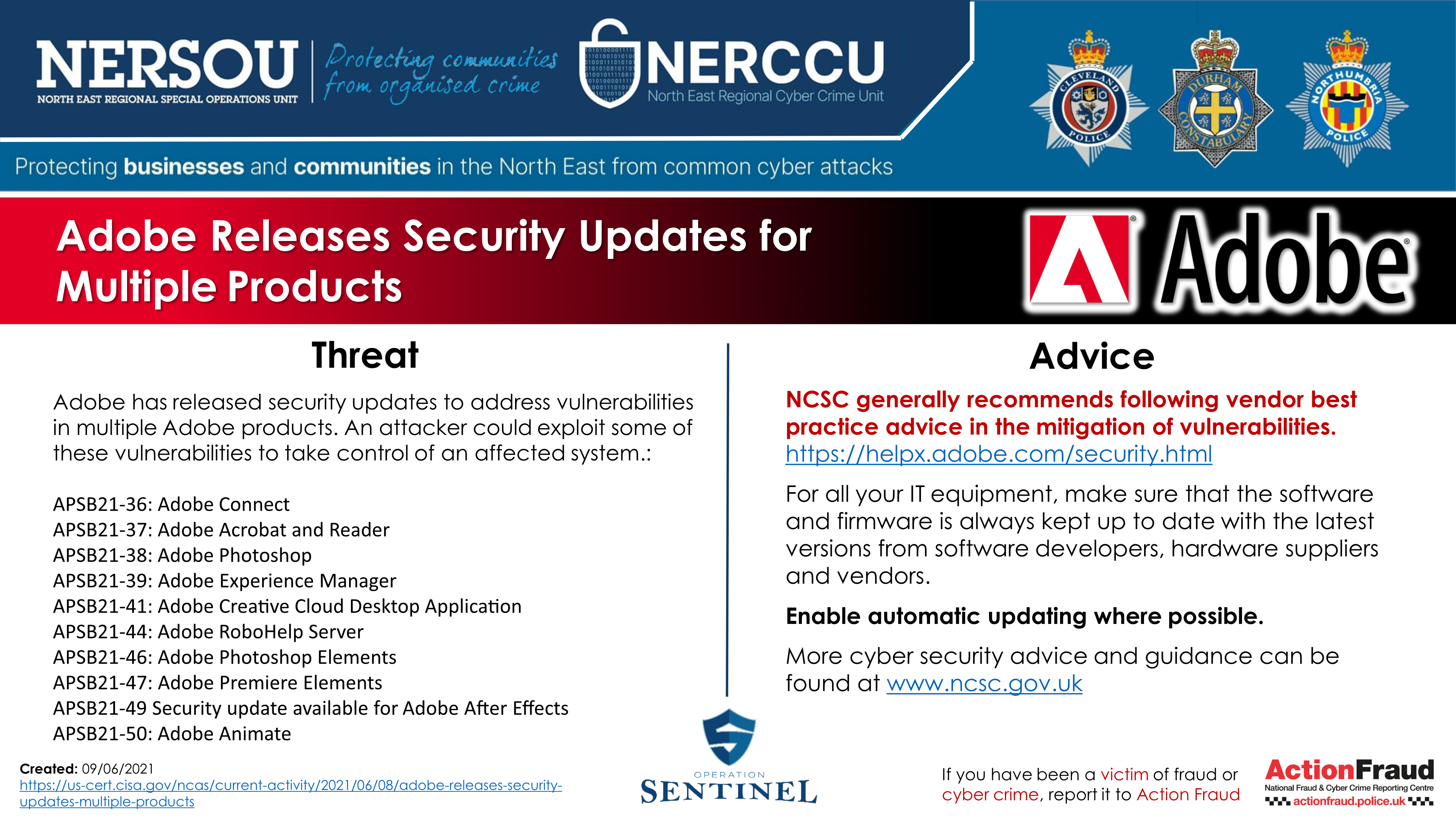 Notification Adobe Releases Security Updates for Multiple Products